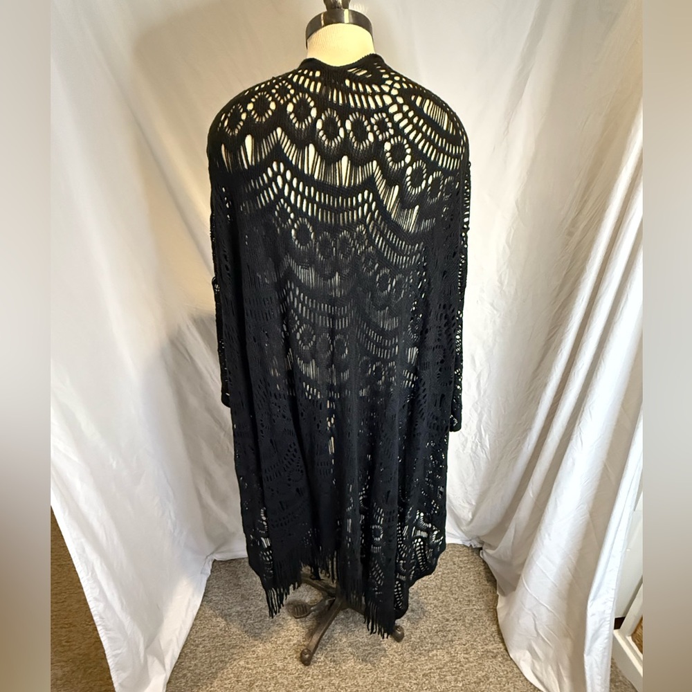 Torrid Black Knit Fringe Cardigan - Picture 3 of 5